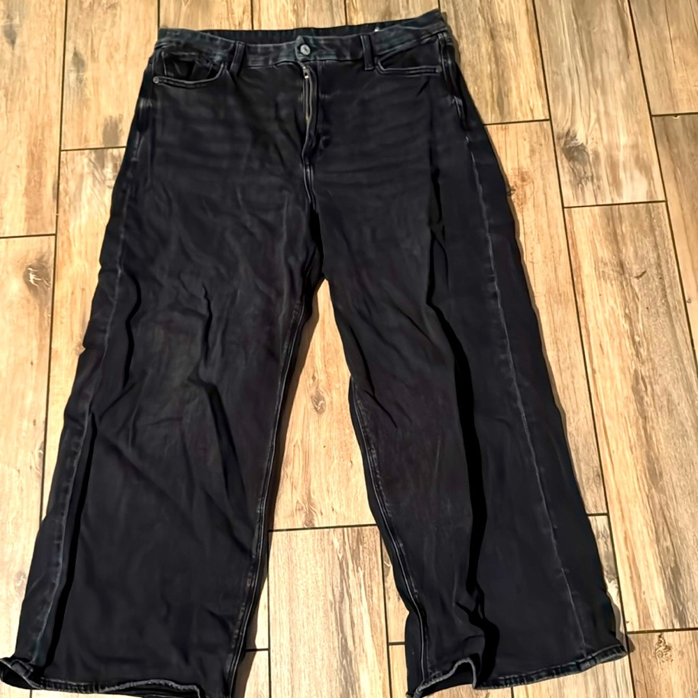 AE curvy super-high rise baggy wide leg. Worn twice size 16 short.
